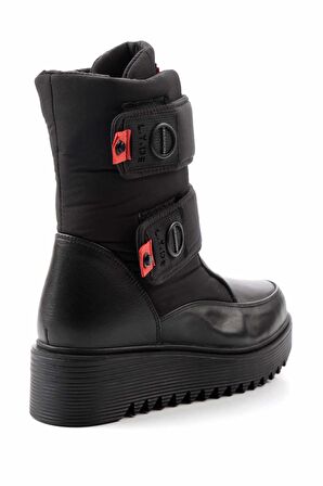 Siyah Hakiki Deri Kadın Bot & Bootie K02724986303