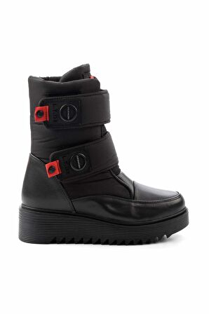 Siyah Hakiki Deri Kadın Bot & Bootie K02724986303