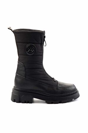Siyah Hakiki Deri Kadın Bot & Bootie K02724986603