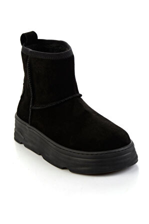 Siyah Hakiki Deri Kadın Bot & Bootie K02748100602