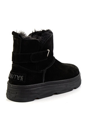Siyah Hakiki Deri Kadın Bot & Bootie K02748100702