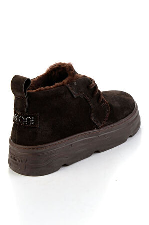 Kahve Hakiki Deri Kadın Bot & Bootie K02748100302