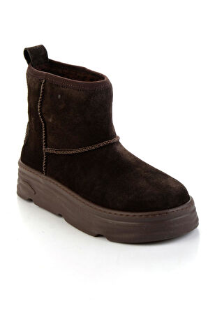 Kahve Hakiki Deri Kadın Bot & Bootie K02748100602