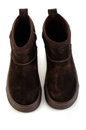 Kahve Hakiki Deri Kadın Bot & Bootie K02748100602