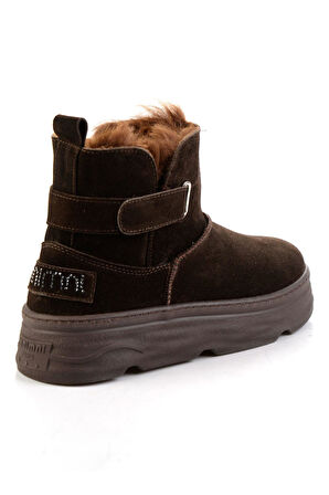 Kahve Hakiki Deri Kadın Bot & Bootie K02748100702