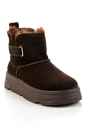 Kahve Hakiki Deri Kadın Bot & Bootie K02748100702