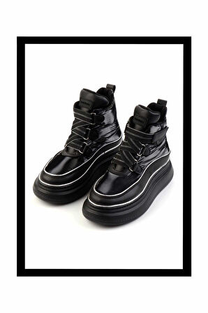 Siyah Paraşüt  Kadın Bot & Bootie K02776432067
