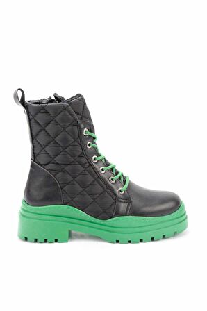 Bambi Siyah Yesil  Kadın Bot & Bootie K02792000609