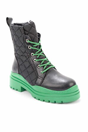 Bambi Siyah Yesil  Kadın Bot & Bootie K02792000609
