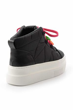 Siyah Beyaz Paraşüt  Kadın Bot & Bootie K02791095367