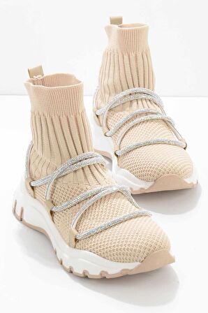 Bambi Bej Triko  Kadın Sneaker K02813500182