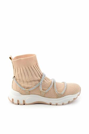 Bambi Bej Triko  Kadın Sneaker K02813500182