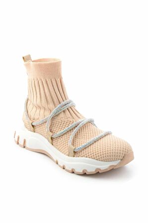 Bambi Bej Triko  Kadın Sneaker K02813500182