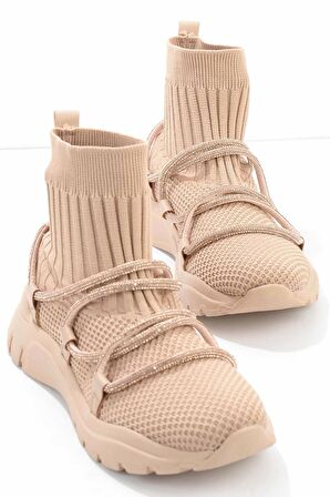 Bambi Nude Triko  Kadın Sneaker K02813500182