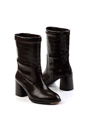 Kahve Kroko  Kadın Bot & Bootie K02824707011