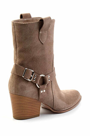 Vizon Süet Hakiki Deri Kadın Bot & Bootie K02828336502