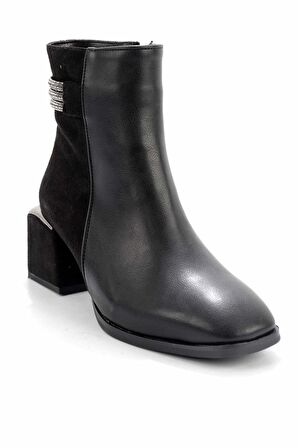 Bambi Siyah Siyah Süet  Kadın Bot & Bootie K02874041009
