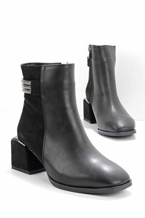 Bambi Siyah Siyah Süet  Kadın Bot & Bootie K02874041009