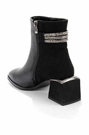 Bambi Siyah Siyah Süet  Kadın Bot & Bootie K02874041009