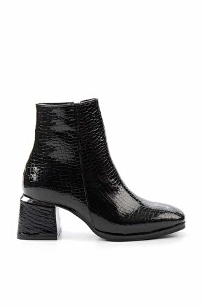 Siyah Rugan Kroko  Kadın Bot & Bootie K02874041411