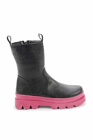Bambi Mat Siyah Fusya  Kadın Bot & Bootie K02891100409