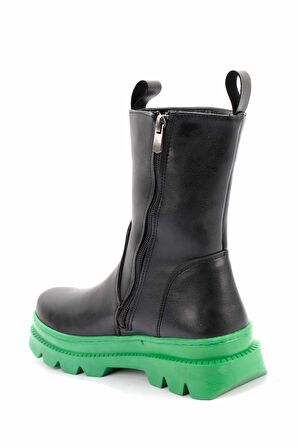 Bambi Mat Siyah Yesil  Kadın Bot & Bootie K02891100409