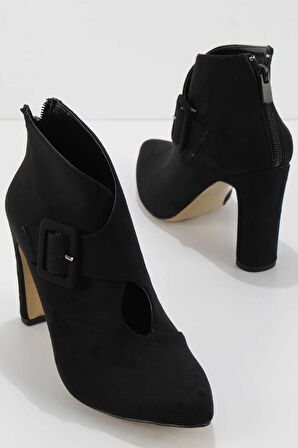 Bambi Siyah Süet  Kadın Bot & Bootie K02926061902