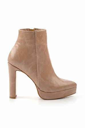 Nude Yılan Baskı  Kadın Bot & Bootie K02926060507
