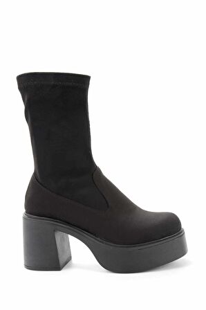 Bambi Siyah Süet  Kadın Bot & Bootie K02932700002
