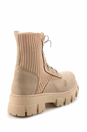 Bambi Bej Süet  Kadın Bot & Bootie K02953300302