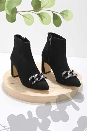 Bambi Siyah Süet  Kadın Bot & Bootie K02990101602