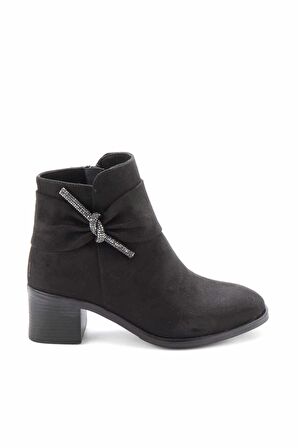 Bambi Siyah Süet  Kadın Bot & Bootie K02994060302
