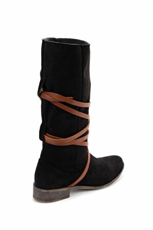 Bambi Siyah Süet  Kadın Bot & Bootie K02991110002