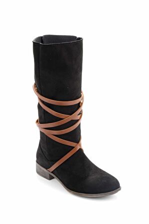 Bambi Siyah Süet  Kadın Bot & Bootie K02991110002