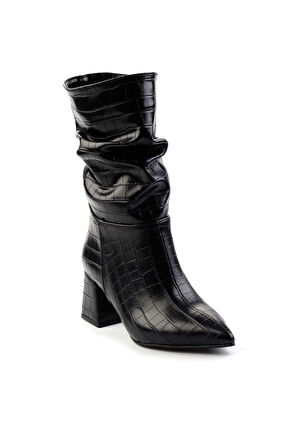 Siyah Kroko  Kadın Bot & Bootie K02992152011