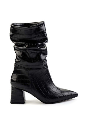 Siyah Kroko  Kadın Bot & Bootie K02992152011