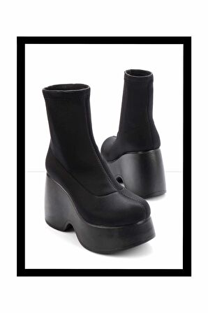 Siyah Streç  Kadın Bot & Bootie K02991003017