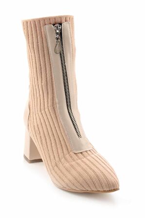 Bambi Bej Triko  Kadın Bot & Bootie K02990100282