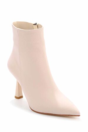Bambi Mat Bej Saten  Kadın Bot & Bootie K02992052938