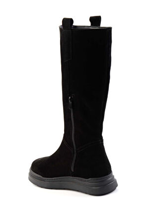 Siyah Süet Hakiki Deri Kadın Çizme K03032160502