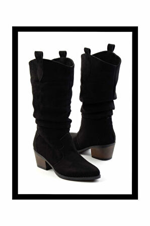 Siyah Süet   Kadın Çizme K03069010002