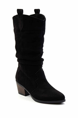 Siyah Süet   Kadın Çizme K03069010002