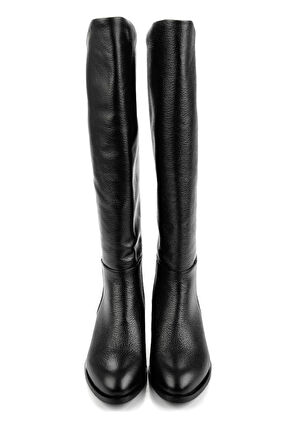 Siyah Hakiki Deri Kadın Çizme K03140432603