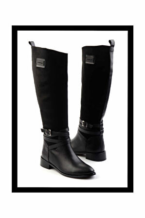Siyah Süet  Kadın Çizme K03140435502