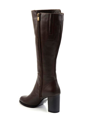 Kahve Hakiki Deri Kadın Çizme K03208072103