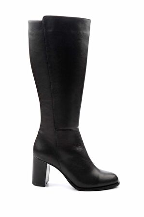 Siyah Hakiki Deri Kadın Çizme K03208072103