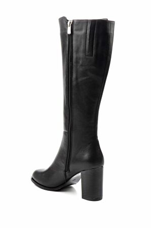 Siyah Hakiki Deri Kadın Çizme K03208072103