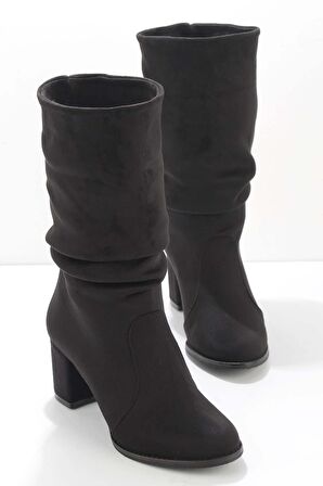 Siyah Süet  Kadın Çizme K03233000302