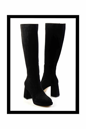 Siyah Süet  Kadın Çizme K03231430502