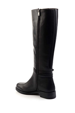 Siyah Hakiki Deri Kadın Çizme K03351321503